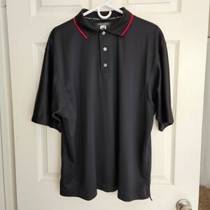 FootJoy FJ ProDry Superlite Black Golf Polo Shirt Men's Red Trim Size XL